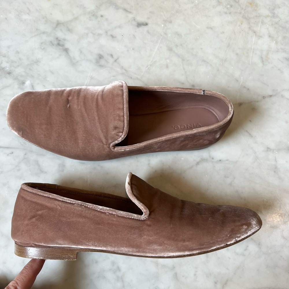 Vince pink velvet flats size 8